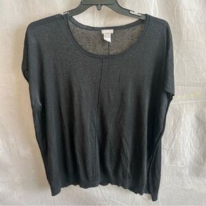 J. Jill Charcoal Knit Top